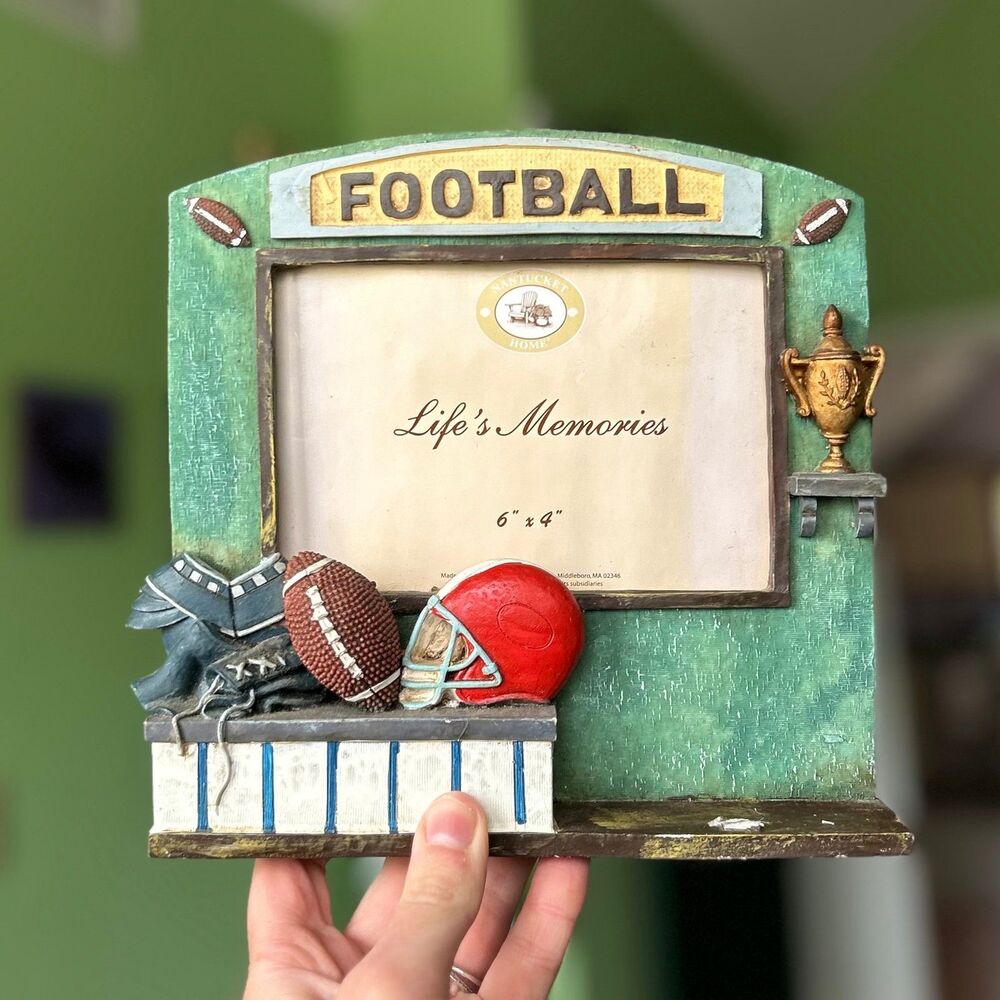 Football Sports Themed VTG Textured 3D Picture Frame Accent - Picture 3 of 7